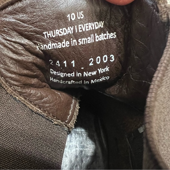 THURSDAY Dark Brown Leather Chelsea Legend Boots Lug Sole Women’s Size 10 - Picture 12 of 13